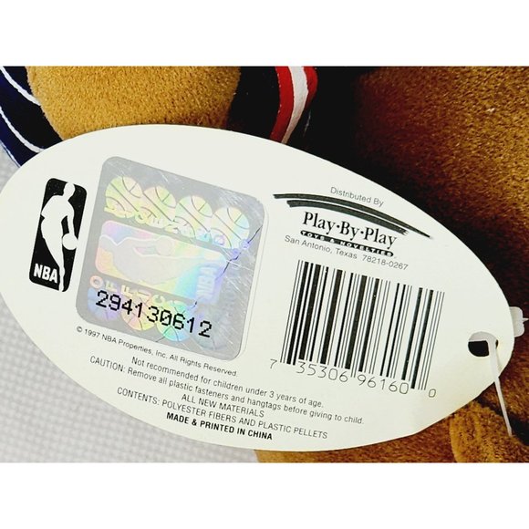 NBA Play By Play Retro 1997 Vintage Animals Houston Rockets Teddy Bear - Picture 8 of 15